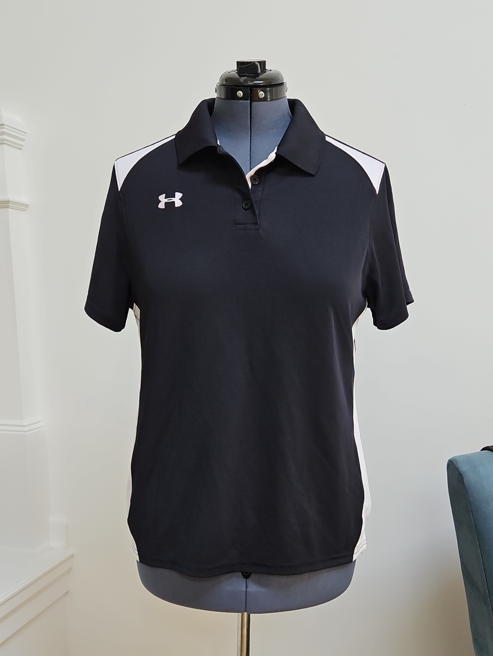 Under Armour Black Polo with White Panels